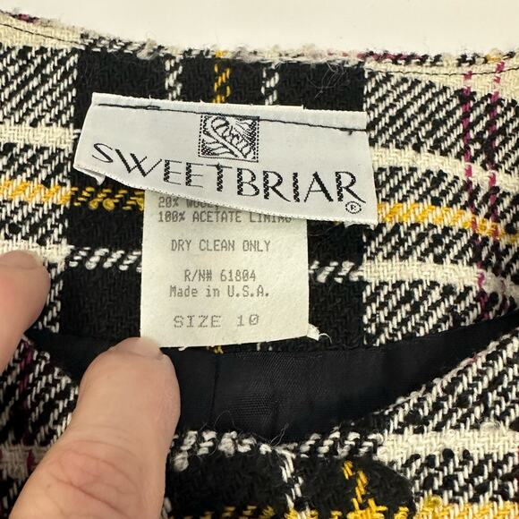 Vintage SWEETBRIAR Women’s Plaid Blazer Size 10 - Wool Blend - Made in USA - Picture 6 of 7